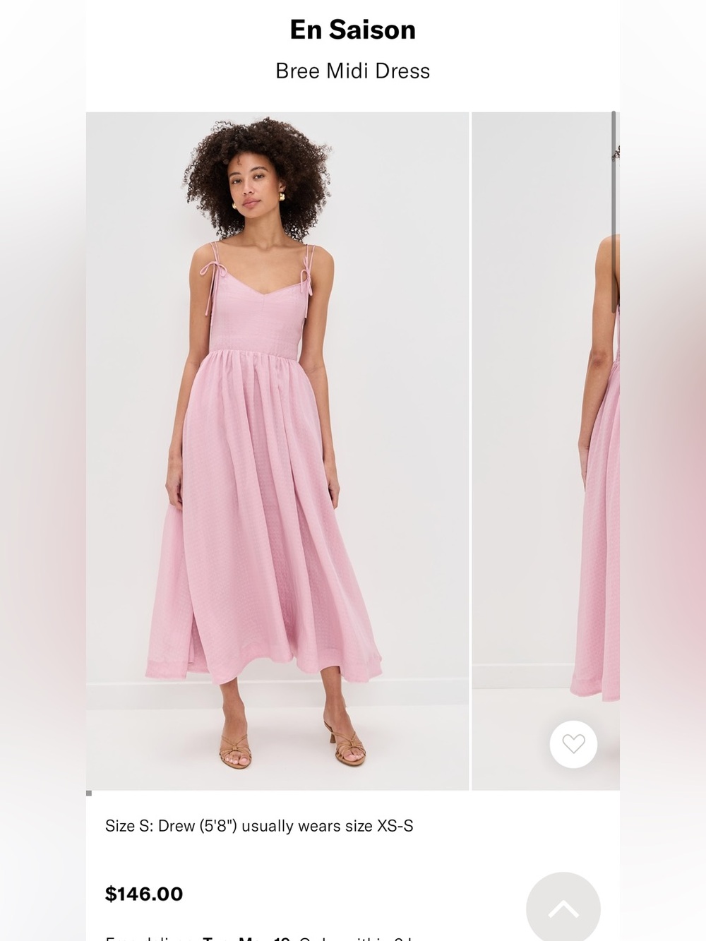 En Saison Bree Midi Dress in Soft Pink